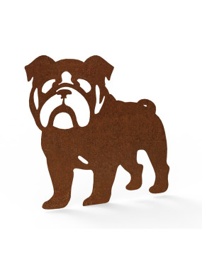 chien bulldog métal déco jardin