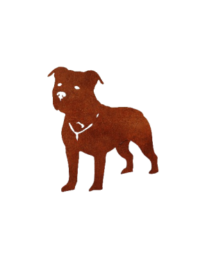 Chien American Staff En Métal Acier Corten 60 cm