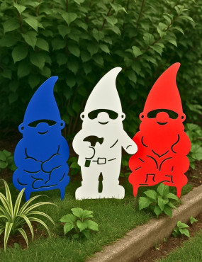 Nain de jardin métal tricolore bleu blanc rouge