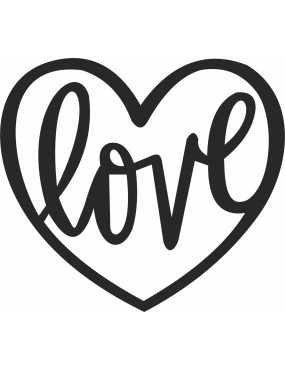 Dessin cœur love dxf