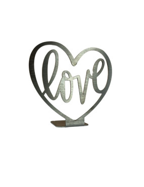 Cœur love en inox brossé