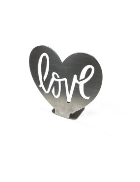 Cœur plein love inox brossé