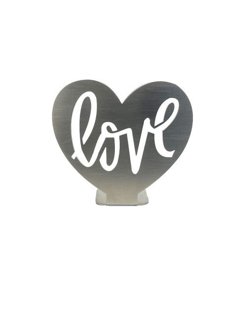 Cœur plein love inox brossé