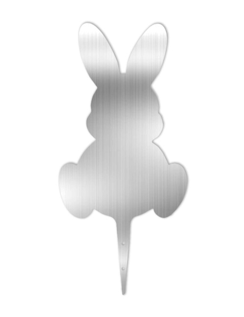 Lapin inox brossé à planter deco extérieur