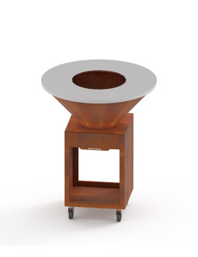 Brasero conique acier corten plancha inox 850
