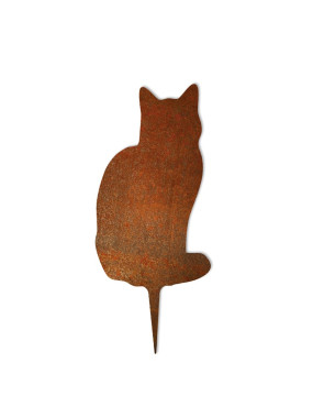 chat assis corten decoration jardin