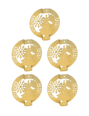 Lot 5 boule de Noël doré DIY