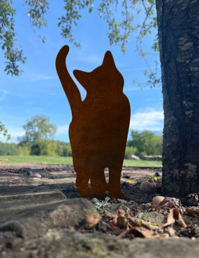 chat metal acier corten decoration