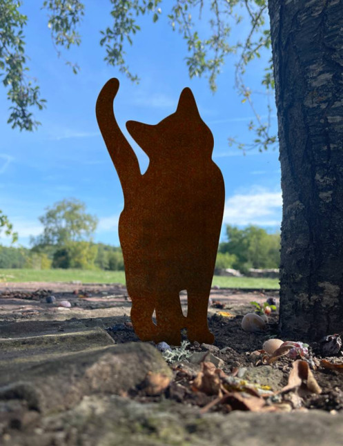 chat metal acier corten decoration