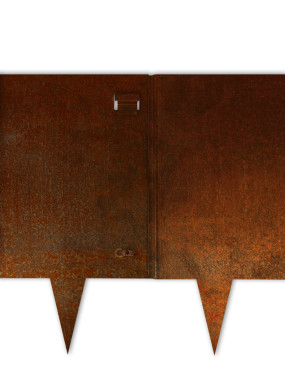 assemblage bordure acier corten