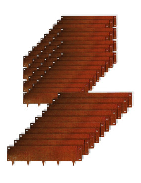 50 bordures acier corten rouillé