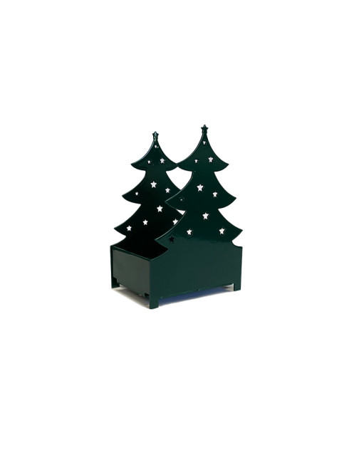 photophore sapin noel vert bougie